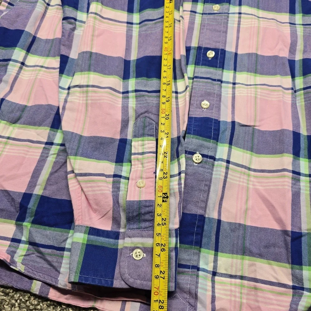 Polo Ralph Lauren Plaid Oxford Long Sleeve Shirt Men Size 2XLT Flesh Pony